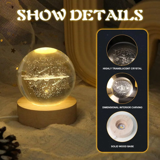 3D crystal ball night light with unique design