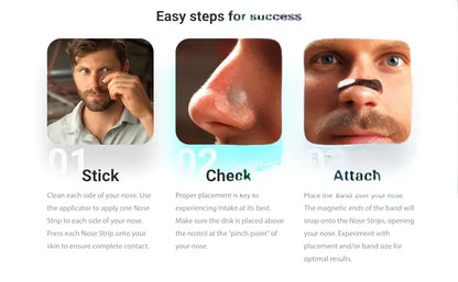 Magnetic Nasal Strips | Anti-Snoring Nose Clip | Skin-Safe Nasal Dilators | Boost Oxygen Intake